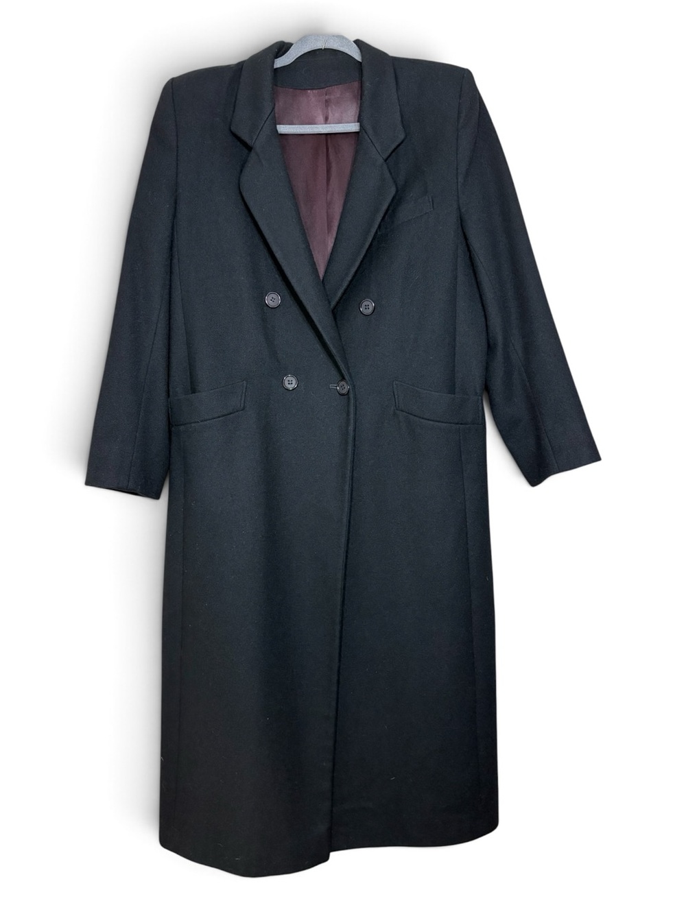 Fleurette Gidding Jenny Wool Vintage Double-Breasted Long Trench Coat